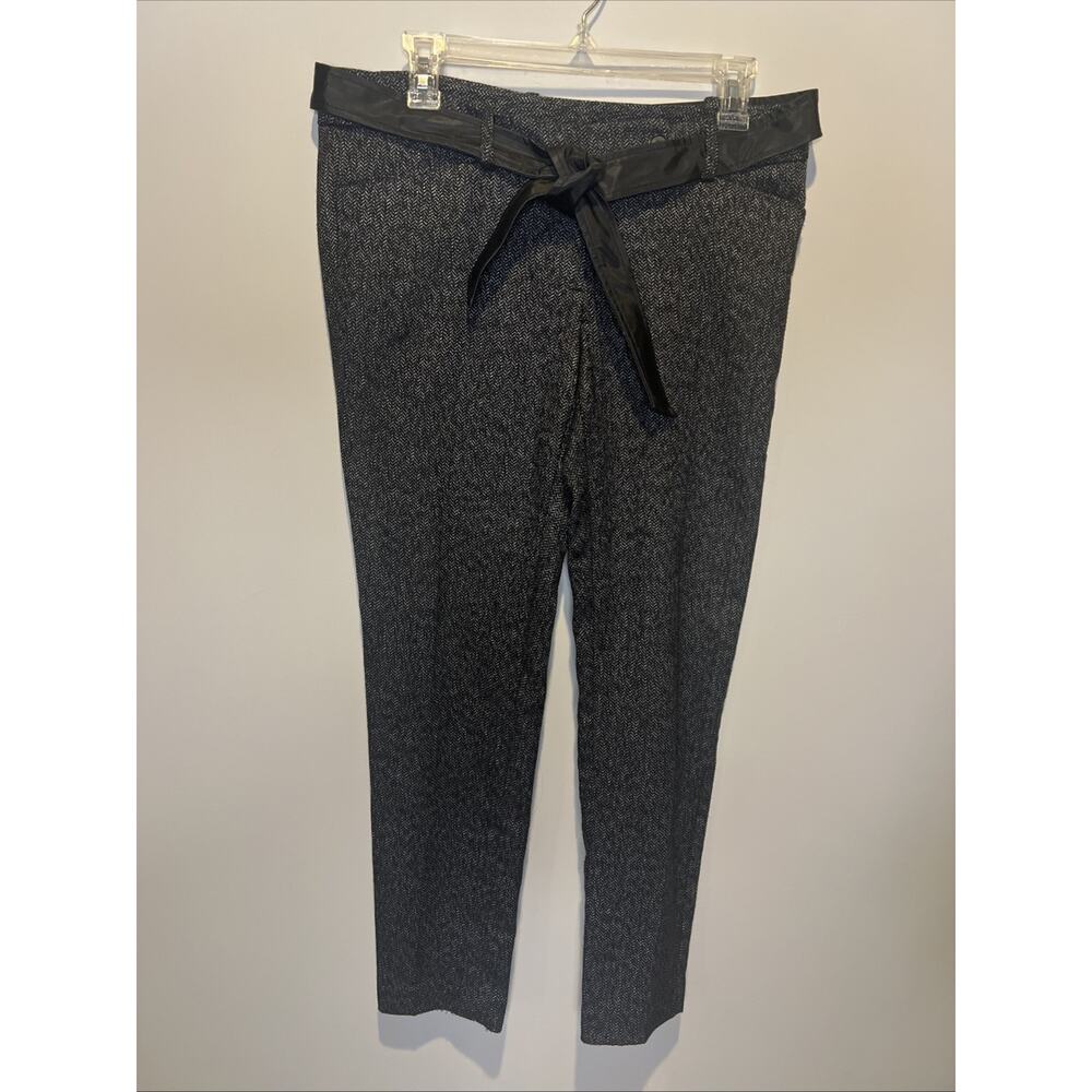 Trixie & Lulu Black And White Tweed Herringbone Pants Belted Size‎ 6